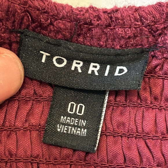 Torrid Lace Smocked Cold Shoulder Top - Picture 8 of 11